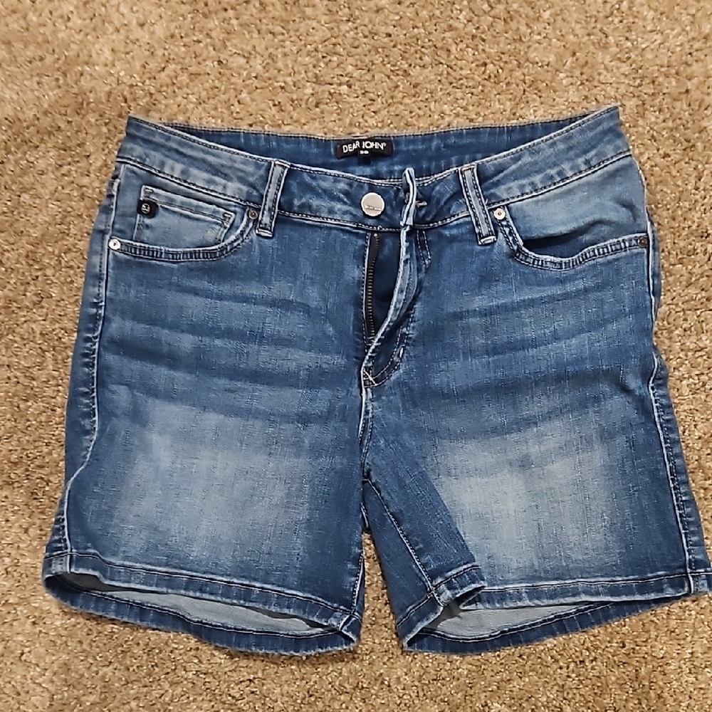 Denizen from Levi's Blue Jean Shorts with Cuffed Hem and Mid-Length Design